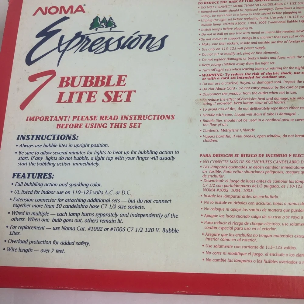 NOMA Expressions Bubble Lite Set Vintage 7 bulbs one doesn’t bubble